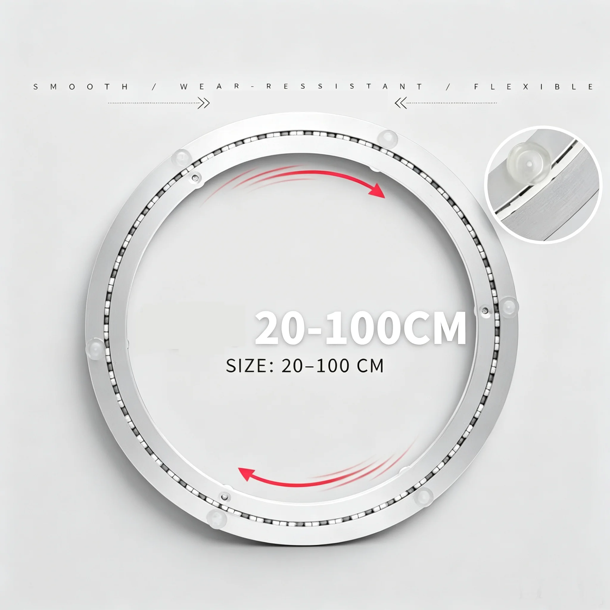 HQ UL1 Smooth Aluminium Alloy Round Turntable Plate Dinning Table Swivel Plate Rotating Bearings Lazy Susan with MUTE STRAP