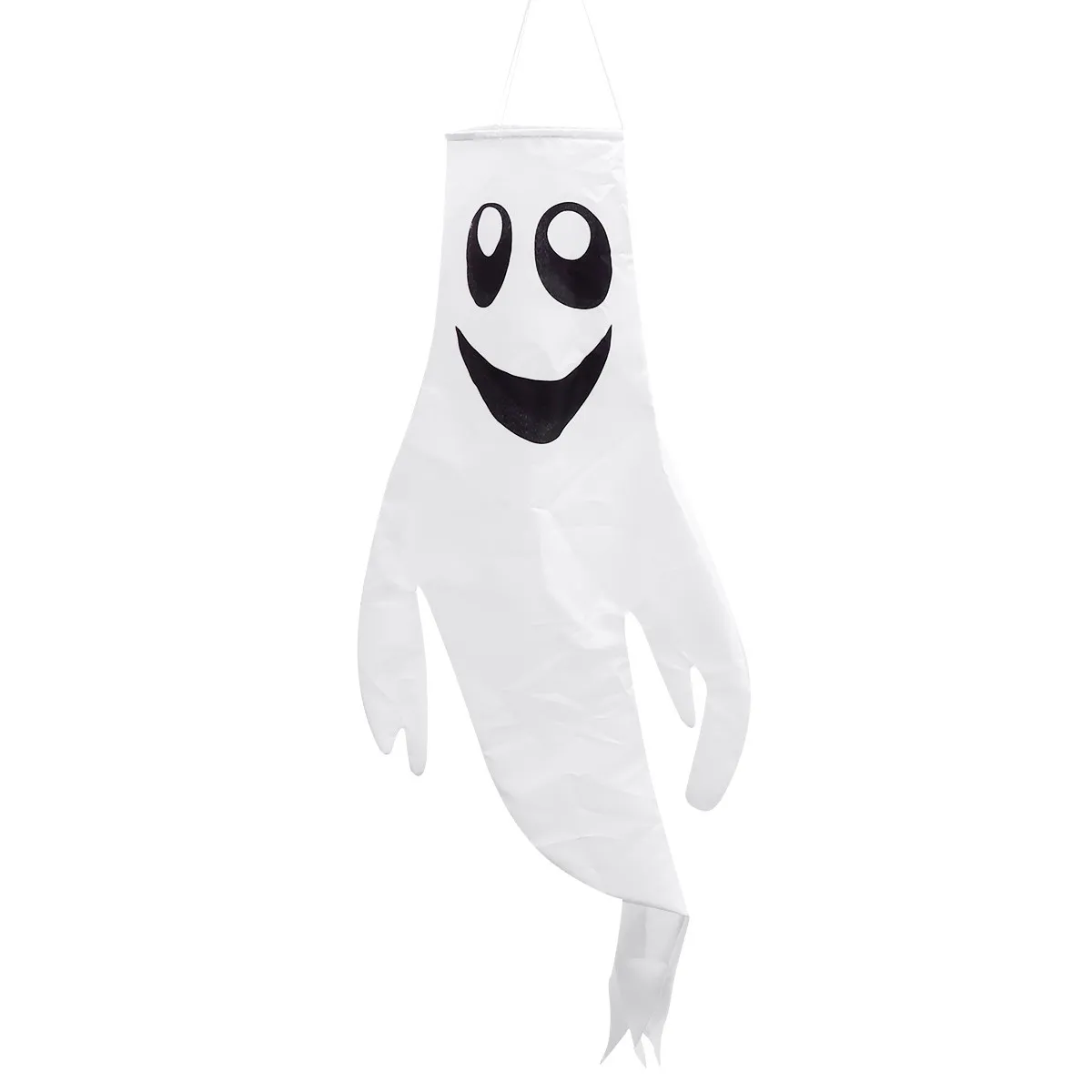 1Pcs Halloween Wind Flag Ghost Design Premium Weatherproof Polyester Non Toxic Fade Resistant Festival Decor Wind Director All