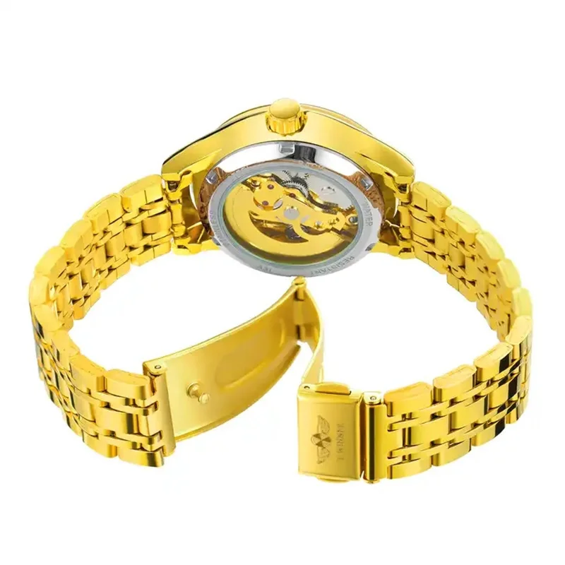 Winner A3-relojes mecánicos automáticos para mujer, reloj de pulsera para mujer, resistente al agua, reloj Senhoras, reloj dorado Phoenix