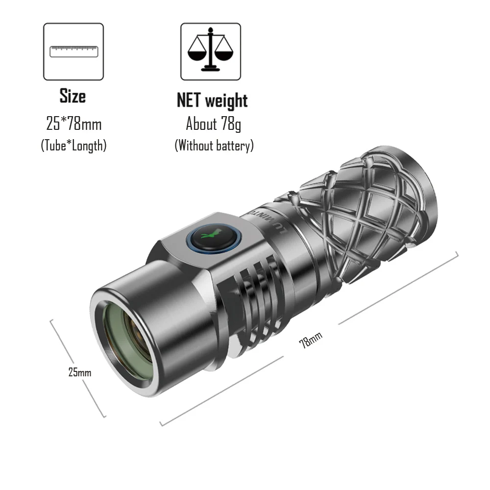 EDC LEP Lantern Titanium Outdoor Camping Lighting High Power LED Lamp 700M Self Defense Torch 18350 Tent Flashlight THOR Mini