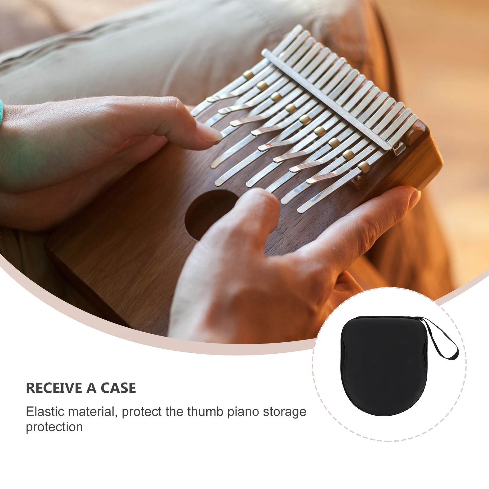 

Waterproof Shockproof Kalimba Bag EVA Case Strap Anti Impact Carry Storage for Wife Mother Family Gift Piano Pouch Box