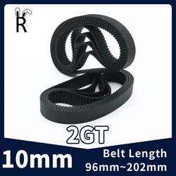 10mm Belt Width 2GT Timing Belt Length Perimeter 96mm-202mm Rubber Closed Loop 3D Printer Belt GT2 Timing Synchronous Belt Parts
