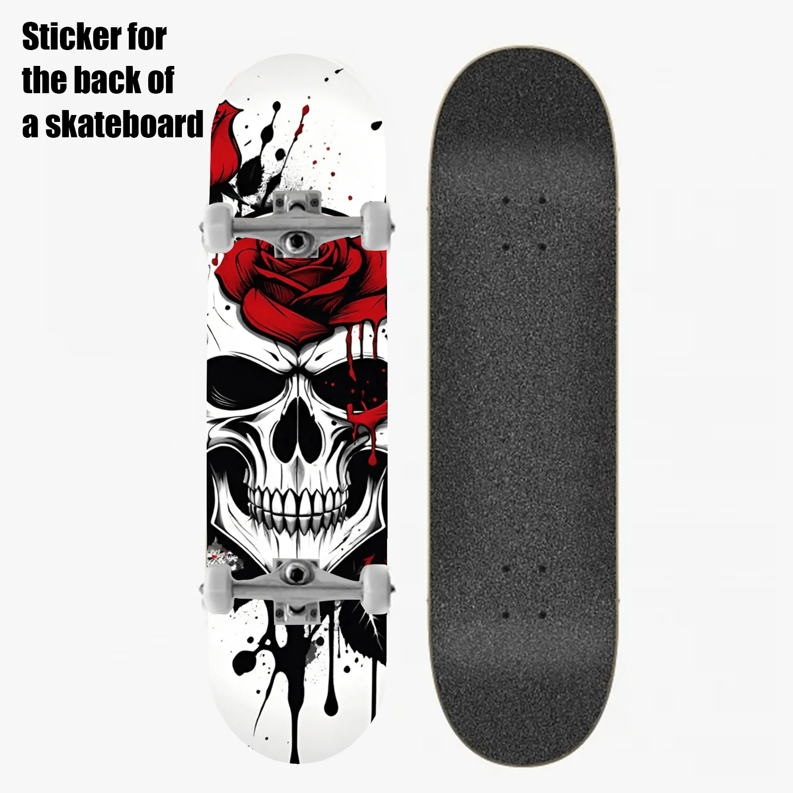 

Плоская 2D-наклейка из ПВХ с принтом «Trend Street Rose Skull Theme» размером 9 × 33 дюйма, самоклеящаяся, подходит для задней стороны скейтборда.