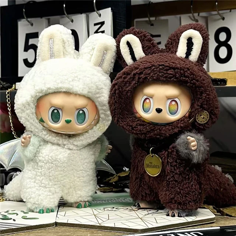 

Одежда для куклы Лабубу 15-17 см: 3D-костюм динозавра-лидера с крыльями, розовый, милый плюшевый ангел, Тоторо, одежда для малыша-акулы, подарок для кукольного домика