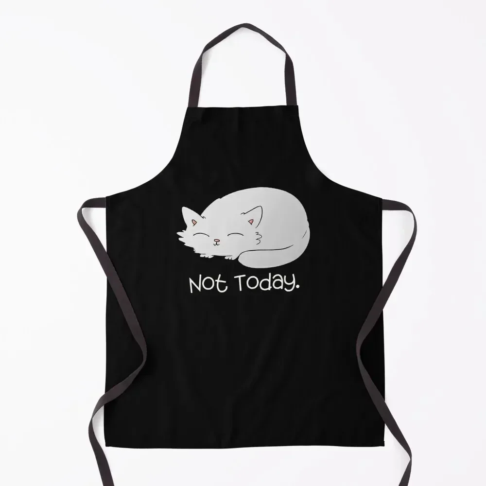 

Not Today Funny Cute Cat Apron women's work Kitchen Accessories 2022 Womens Dresses Apron
