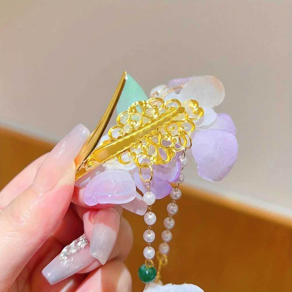 Традиционная китайская цепочка на лоб — аксессуар для волос Hanfu с подвесным жемчугом |   Заколка для волос Fairy Step-Shake для девочек