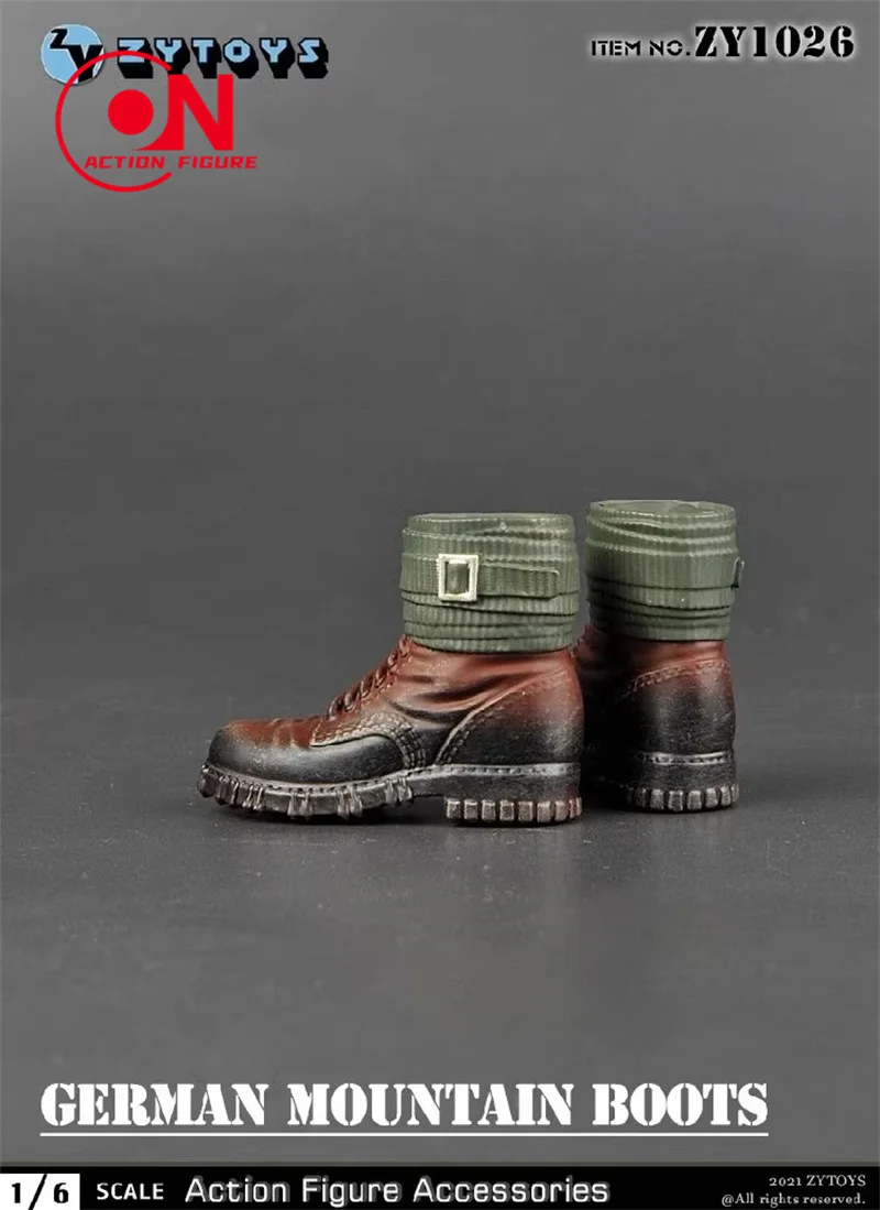 ZY1026 Escala 1/6 Soldado Masculino Segunda Guerra Alemão Botas de Combate de Montanha Modelo Para Boneca de Figuras de Ação de 12 ''