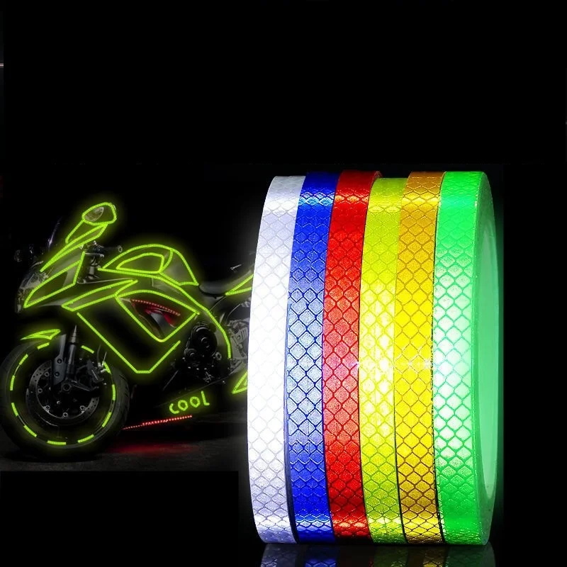 1cm PVC Bike Reflective Stickers High Reflection Honeycomb Reflective Material Waterproof Tape Adhesive Sticker For Motorcycle