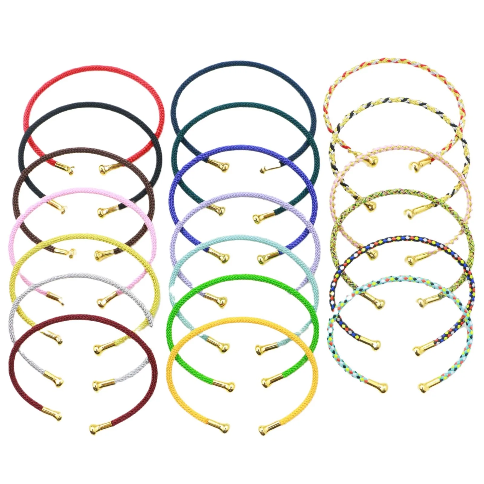 5PCS Red Steel C-shaped Opening Activity Bracelet Women Men Rope Couple Bracelet For Making DIY Accessories GiftWholesal