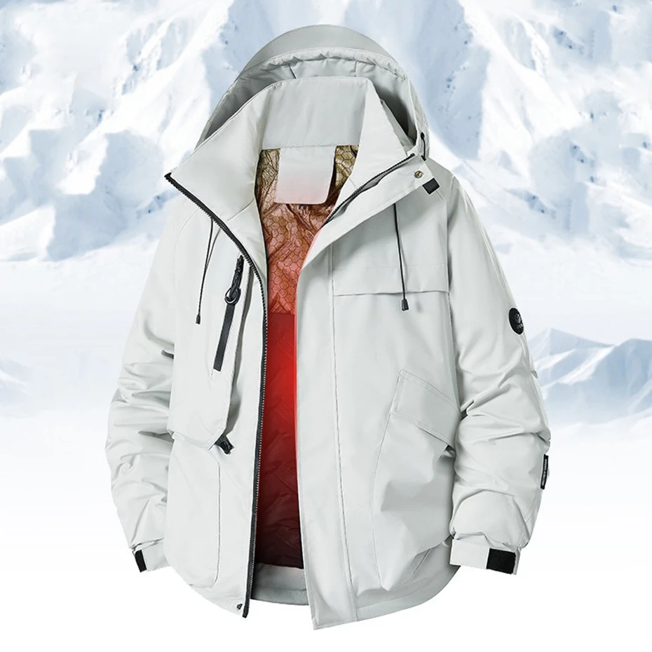 

Водонепроницаемая ветровка, мужская осенне-зимняя теплая куртка, пальто-карго, мужская походная куртка