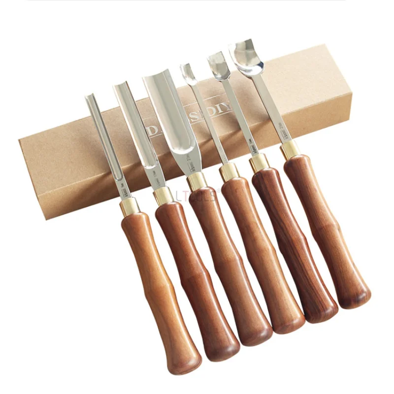 DC53 Carpenter Semi Circular Inner Blade Chisel Hand Tool Sets Suitable For Cork 9-25mm Wooden Handle Round Shovel Chisel Tools