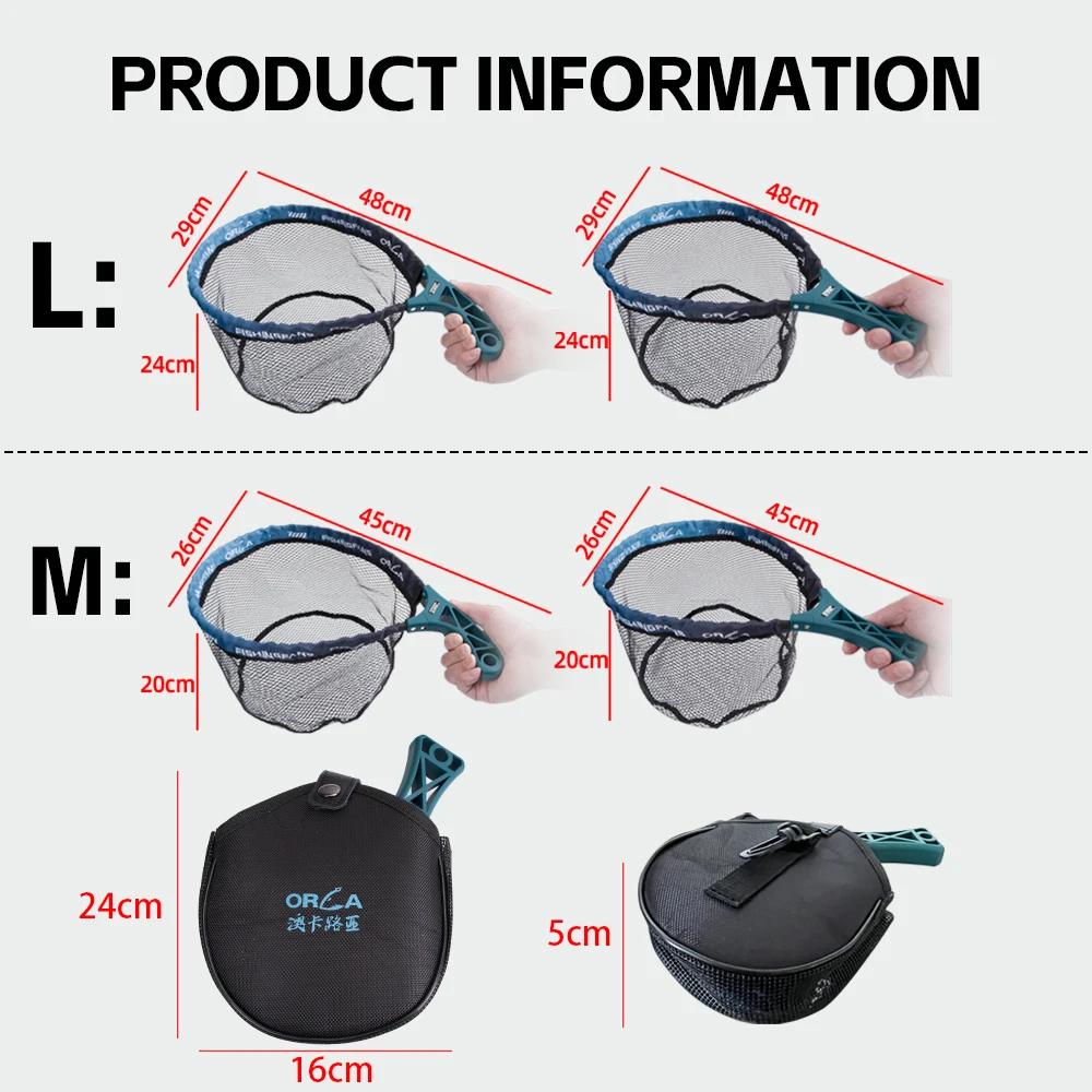 FISHINGFANS ORCA Folding Fishing Net Fishing Net for Streams Square Portable Lure Net Fishing Net Accessory Large Capacity