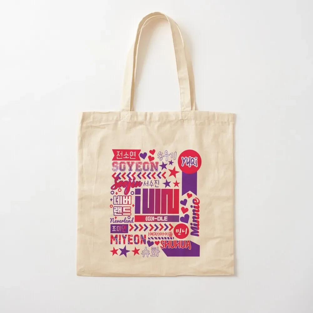 G-IDLE Collage Tote Bag ecological bags tote bag woman shopper bag women Canvas Tote