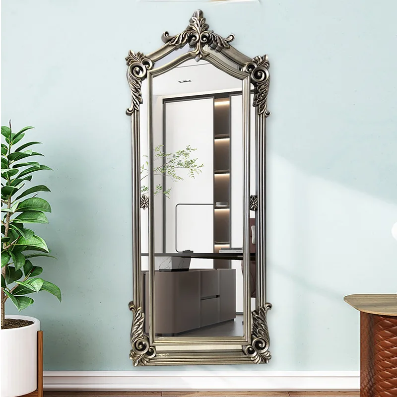 European vintage dressing mirror full length mirror floor home fitting mirror clothing store women's clothing store  full