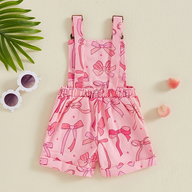 Children\'s Clothing Kids Baby Girl Summer Overalls Backless Football Print Suspender Rompers with Pocket Shorts Clothes