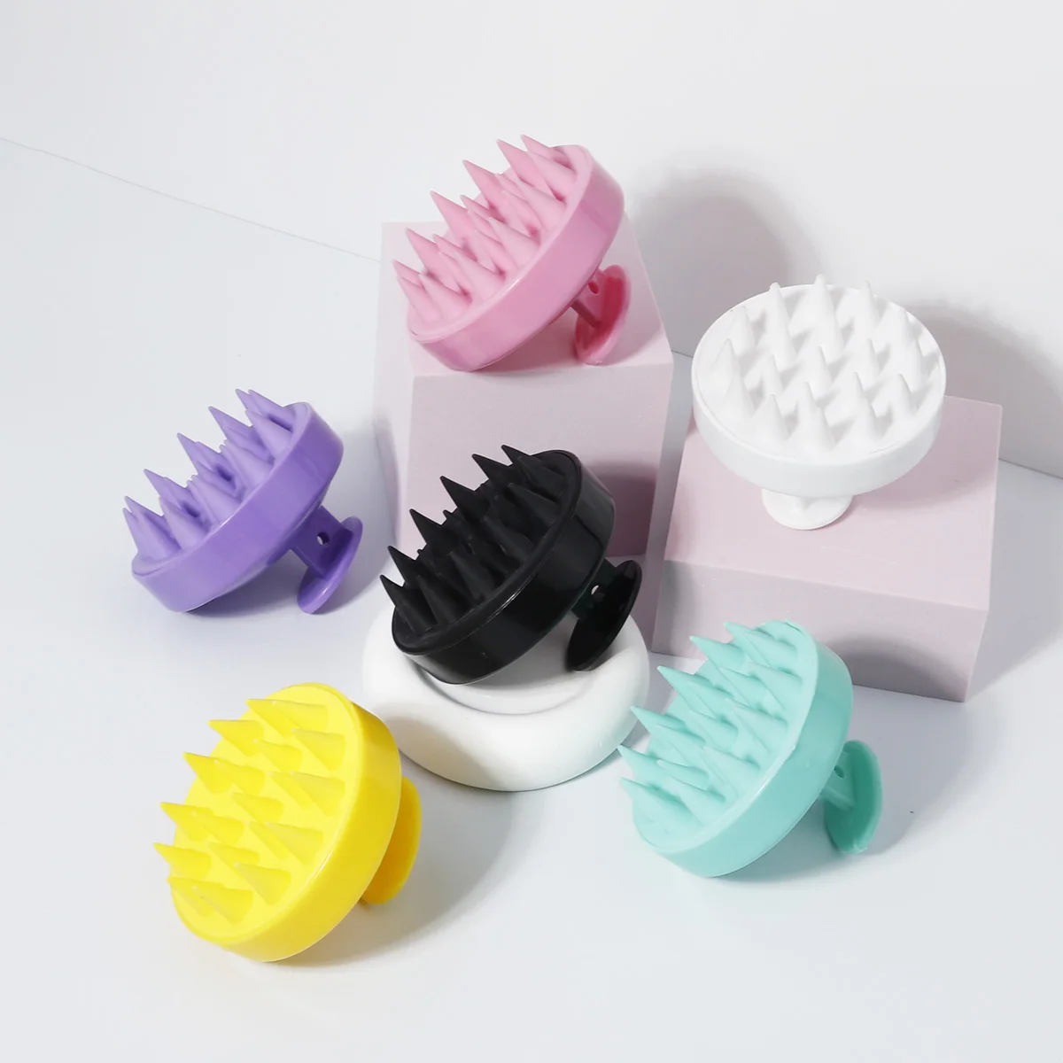 1 pcs silicone soft shampoo brush scalp massage comb thoroughly clean scalp body massage brush hair salon hair brush