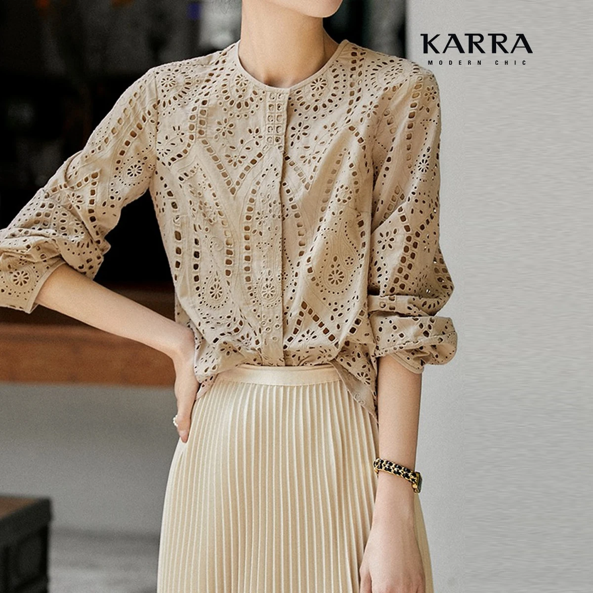 KARRA NOKARA LACED PUNCHING BLUSUSS_KB3FBL093C