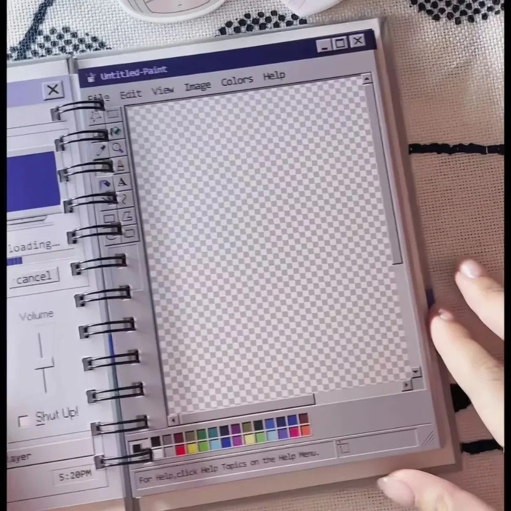Retro B6 Size Spiral Notebook Spiral Binding Vintage Desktop Layout Scrapbook Planner 60 Pages Computer Notebook Journaling