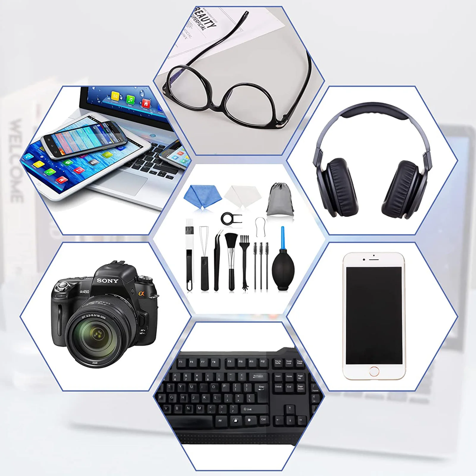 Keyboard Cleaning Set Multi-Funcational Computer Crevice Cleaning Kit Mechanical Keyboard Cleaning Tool Cleaning Kit Compatible