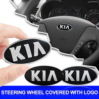 3D Aluminium Car Steering Wheel Center Emblem Badge Sticker Decal For KIA K2 K3 K5 KX5 GT Forte Rio Optima Sorento Accessories
