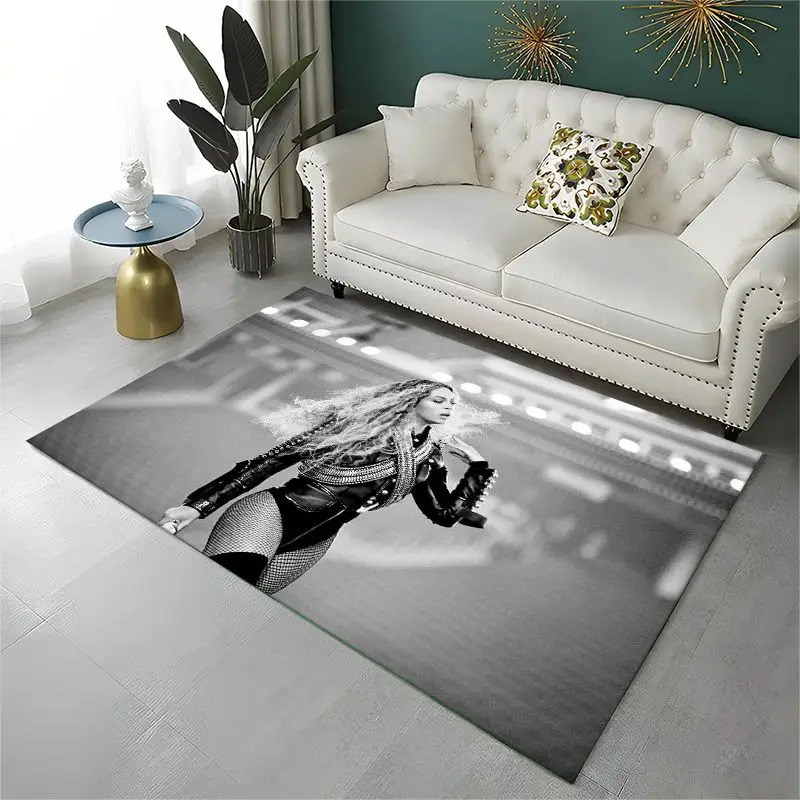 Fashion Beyonce Singer Living Room Non-Slip Area Rug Soft Carpet for Bedroom  Playroom Sofa,Home Decor Doormat Gift