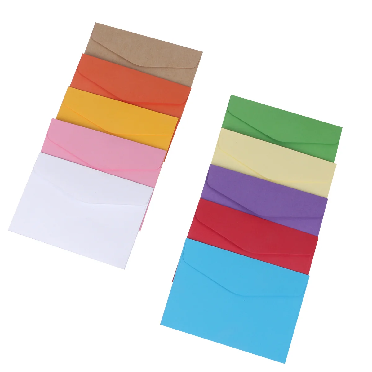 60 個の空白の色付き紙封筒 ソリッドカラー カード、請求書、はがき用の収納 多目的 環境に優しい