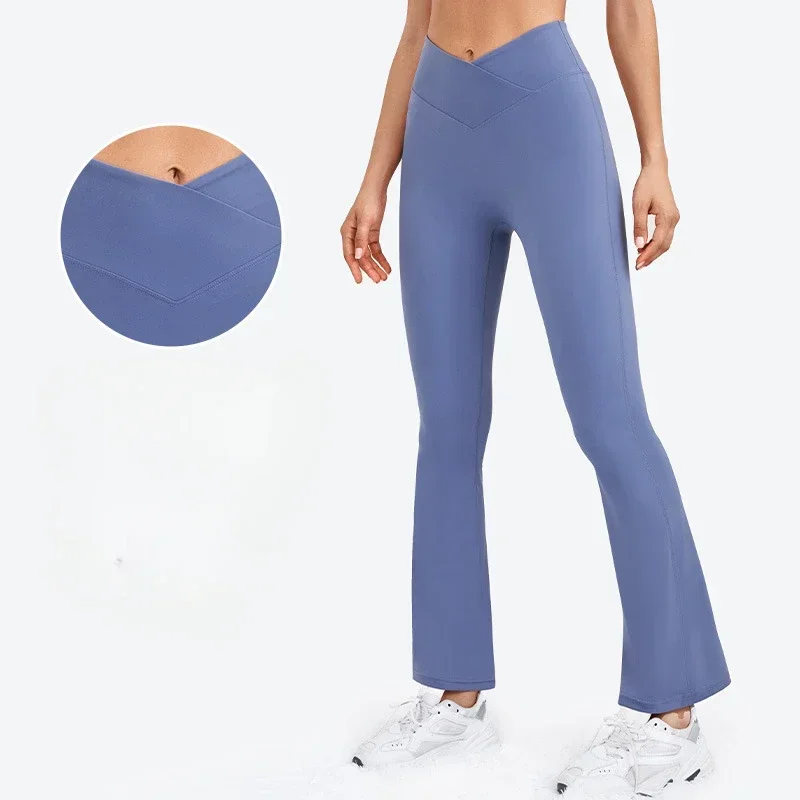 

Flared Leggings V Waist Wide Pants Woman Naked Feel Wide Leg Yoga Pants Gym Clothes Fitness Clothing Sports Latin Dance Trousers