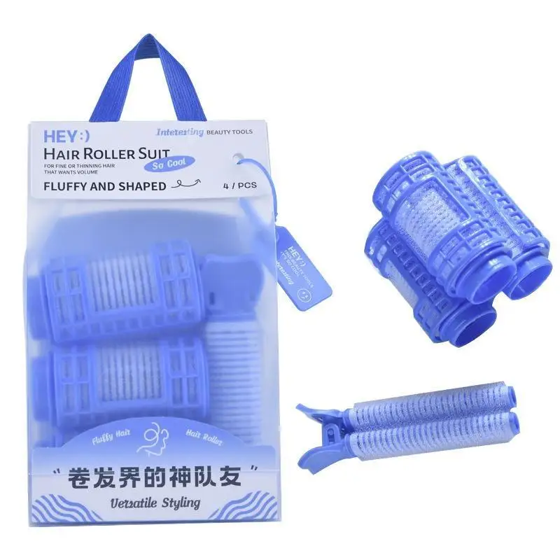 4Pcs Fluffy Bangs Curling Irons Damage Free Lazy Hair Rollers DIY Time Saving Hair Styling Tools for Quick Makeup