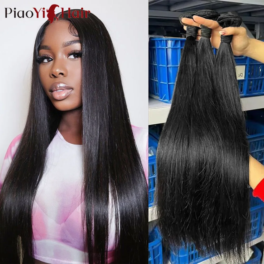 26 28 30inch Straight Human Hair Bundles Human Hair for Women 40 38 36 34 inch Long Thick Indian Raw Hair Bundles Top Quality