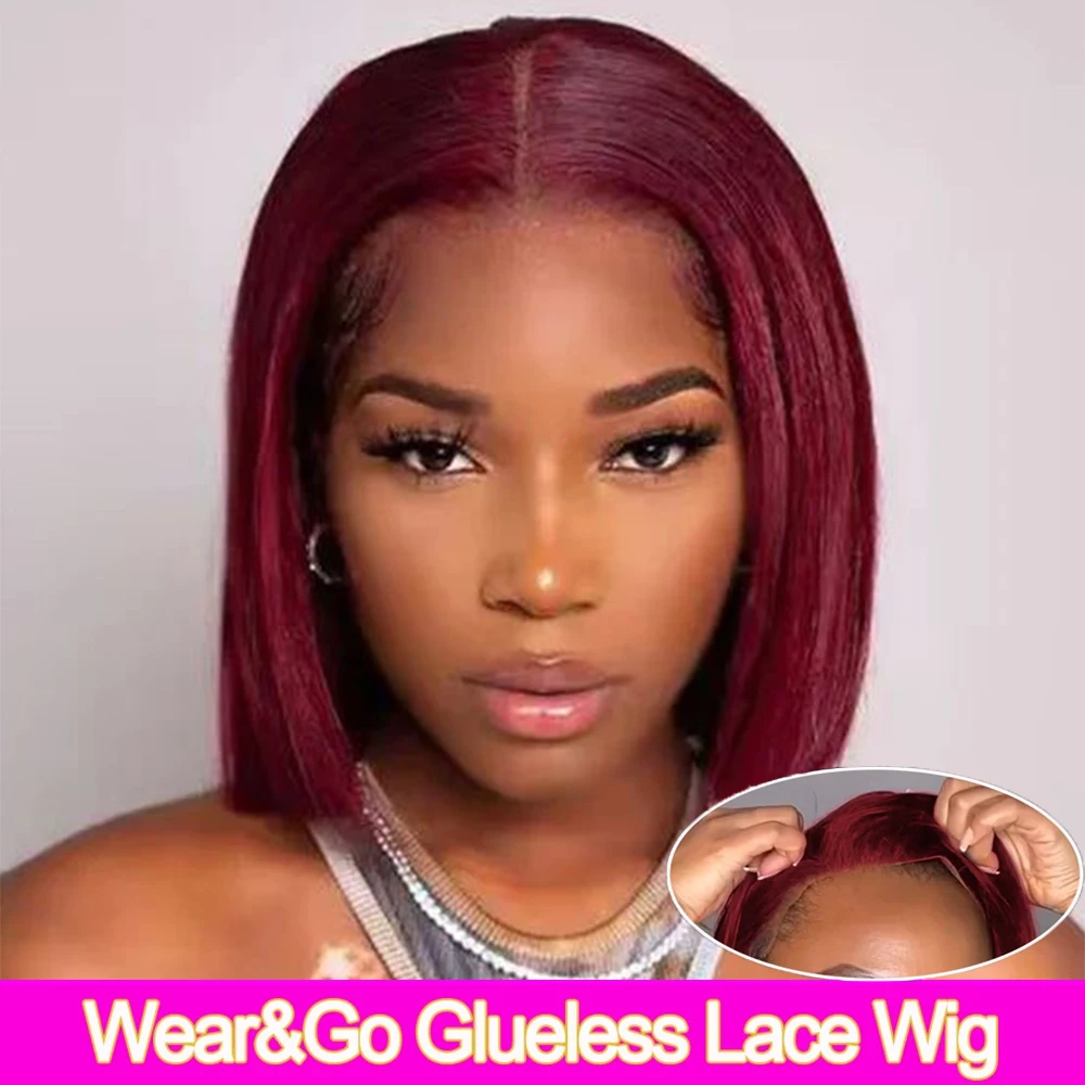 

Burgundy 99J Human Hair Wig Colored HD Lace Frontal Wigs Blonde Ombre Straight Lace Front Wig Brazilian Glueless Wig On Sale