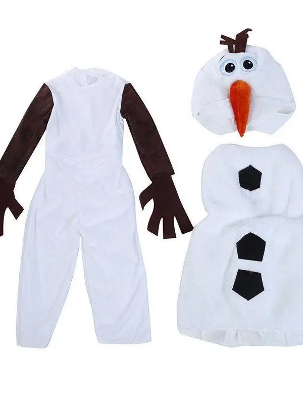 

Halloween Children's Snowman Cosplay Performance Set Traditional Ethnic Stage Costume Winter Theme Cultural Exchange Show