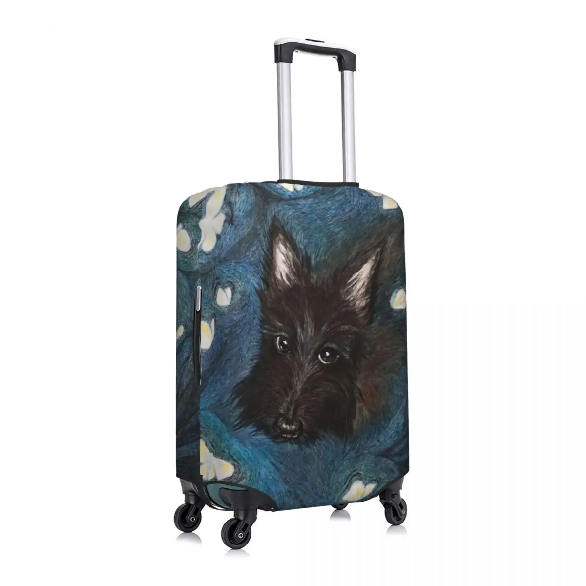 Custom Cute Scottie Puppy Luggage Cover Elastic Scottish Terrier Dog Travel Suitcase Protective Covers Fits 18-32 Inch