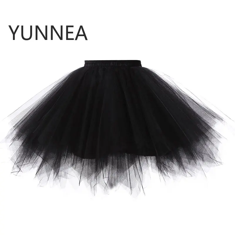 Princess Midi Fairy Tulle Skirt Pleated Dance Tutu Skirts Womens Lolita Petticoat Jupe Tulle Femme Party Puffy Skirts Adult