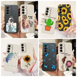 For Samsung Galaxy A16 5G Case SM-A166B Stylish Sunflower Pretty Girls Cover Matte Phone Case For Samsung A16 A 16 5G Soft Shell