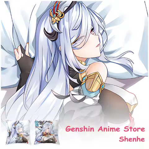 Genshin Impact Shenhe Anime Dakimakura Double Sided Print 2-Side Print Square Pillowcase Hugging Body Cushion Cover