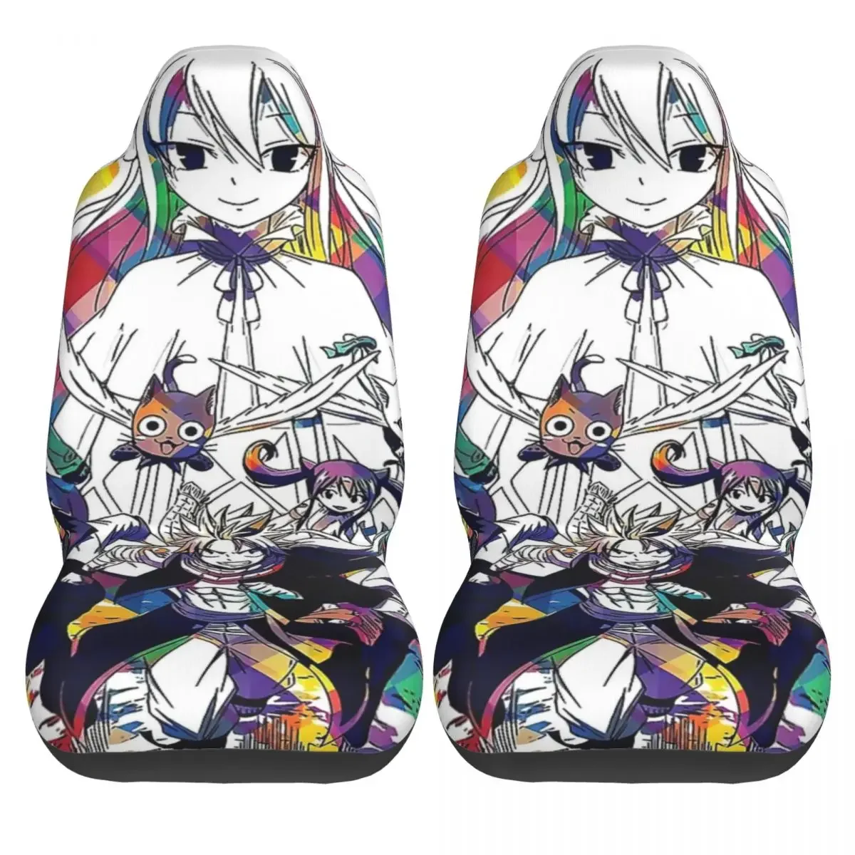 Fairy Tail Anime Car Seat Cover Custom Printing Universal Front Protector Accessories Cushion Set