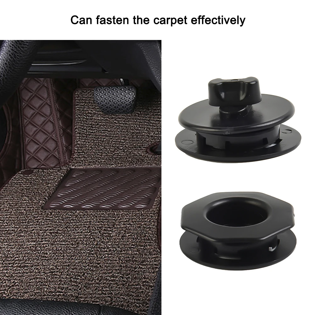 

2pcs Car Floor Mat Carpet Clips Clamps Holders Fixing Grips Holders Retainer Black Auto Acesssories