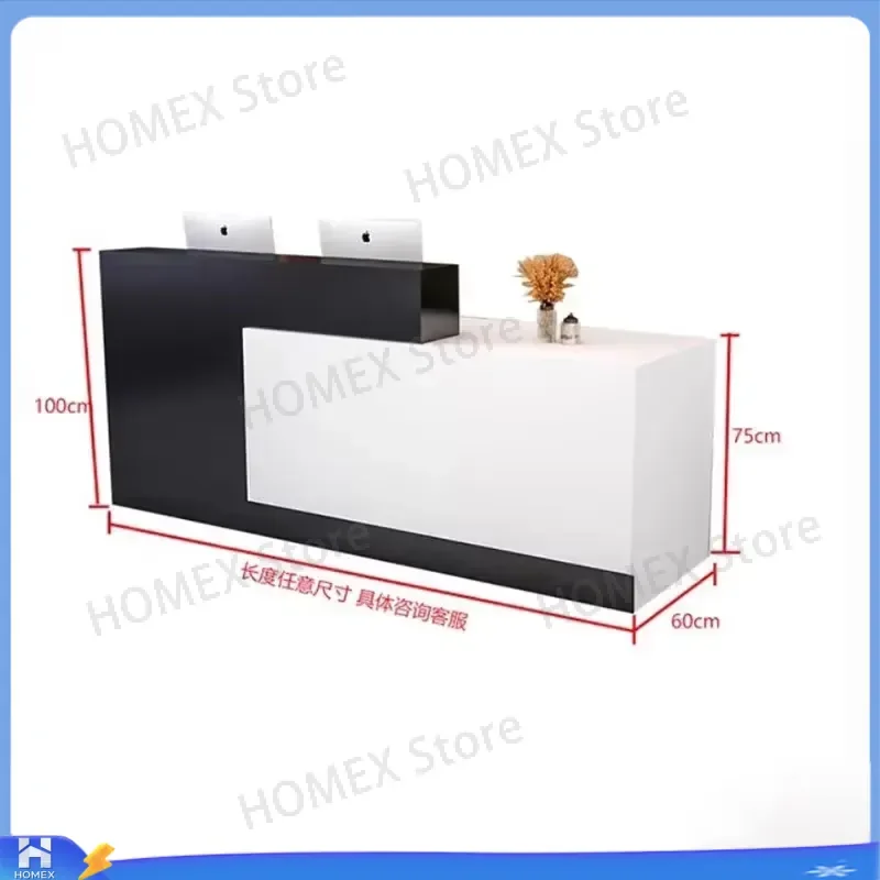 Modern Luxury Salon Reception Desk Simple Beauty Counter Commercial Furniture Store Front Office Table Decorative Business