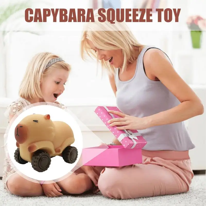 Capybara Pinch Toy Capybara Fidget Squeeze Toy With Wheels Creative Portable Vent Toys Cozy Funny Pinch Toy For Kids Adults