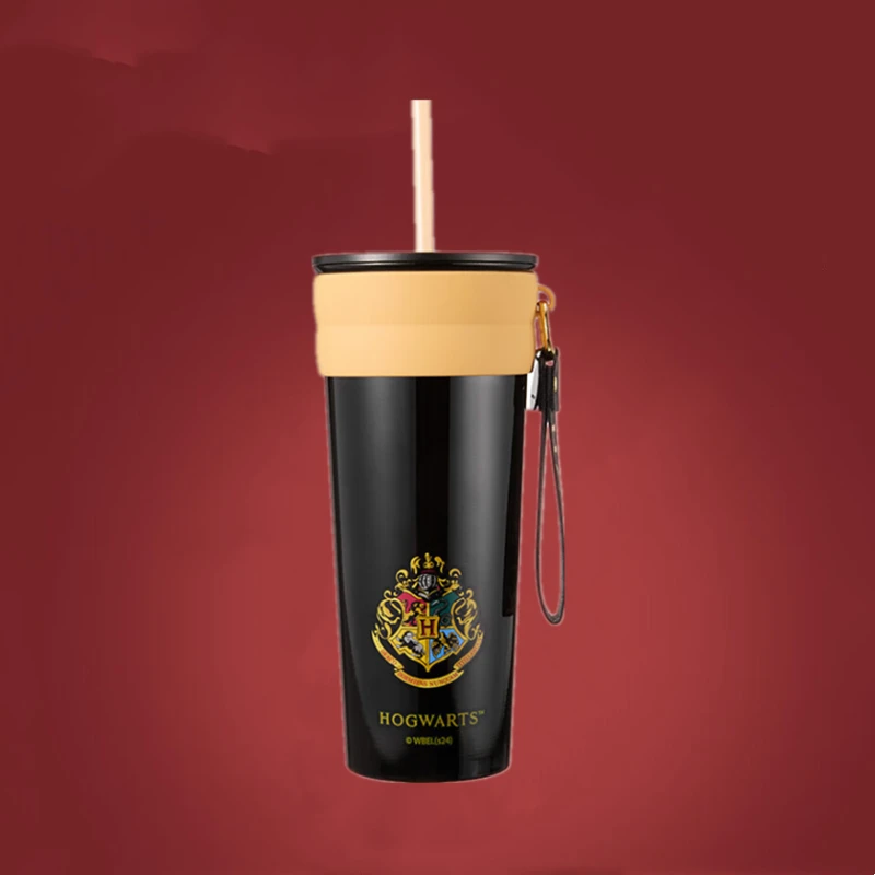 MINISO Harry James Potter Series Hogwarts Straw Steel Cup Large Capacity Insulated Drink Cup Children's Toy Birthday Gift