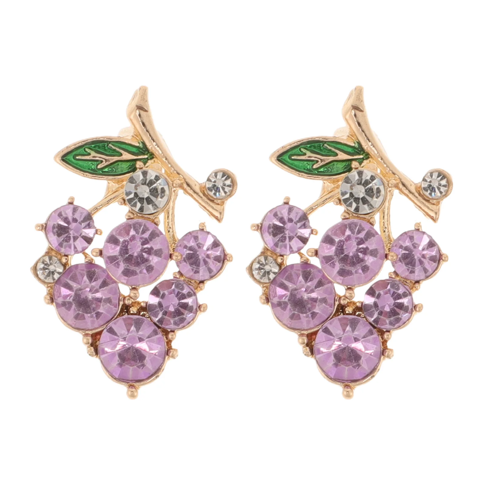 

2Pcs Purple Grape Brooch Pins for Women Stylish Rhinestone Brooch Lapel Pin Decorative Fruit Pins Clothing Accessory