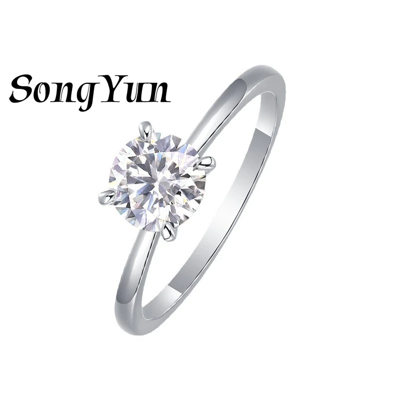 

SONGYUN Designer Jewelry 925 Sterling Silver Ring D Color Moissanite Brilliant Ring for Sister 18K Gold Plated SYT Patent Rings