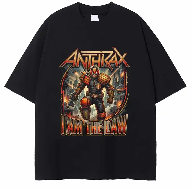 Retro Anthrax Judge Dredd T-Shirt, Comic Book Sci-Fi Fan Apparel, Unisex Graphic Shirt, Anthrax T-shirt - Metal Music Shirt