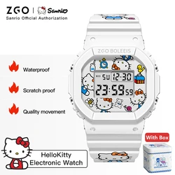ZGO x Sanrio Hello Kitty Women's Watches Electronic Watch Sports Wristwatch Waterproof TPU Watch Strap Chronograph for Gift 8611