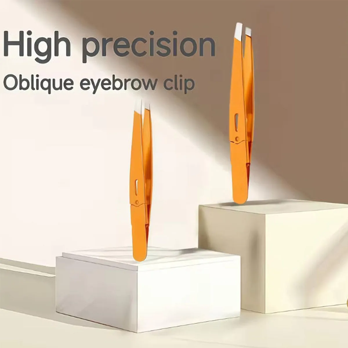 Pęseta do brwi wykonana z precyzyjnej stali nierdzewnej i wytrzymały klips z ukośną główką do usuwania brody i przycinania brwi.