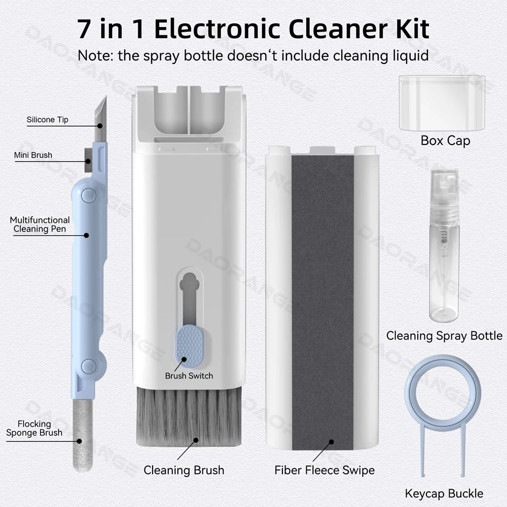 7 in 1 Cleaner Kit Computer Keyboard Brush Earphones Cleaning Pen For Headset iPad Phone Cleaning Tools Cleaner Keycap Puller