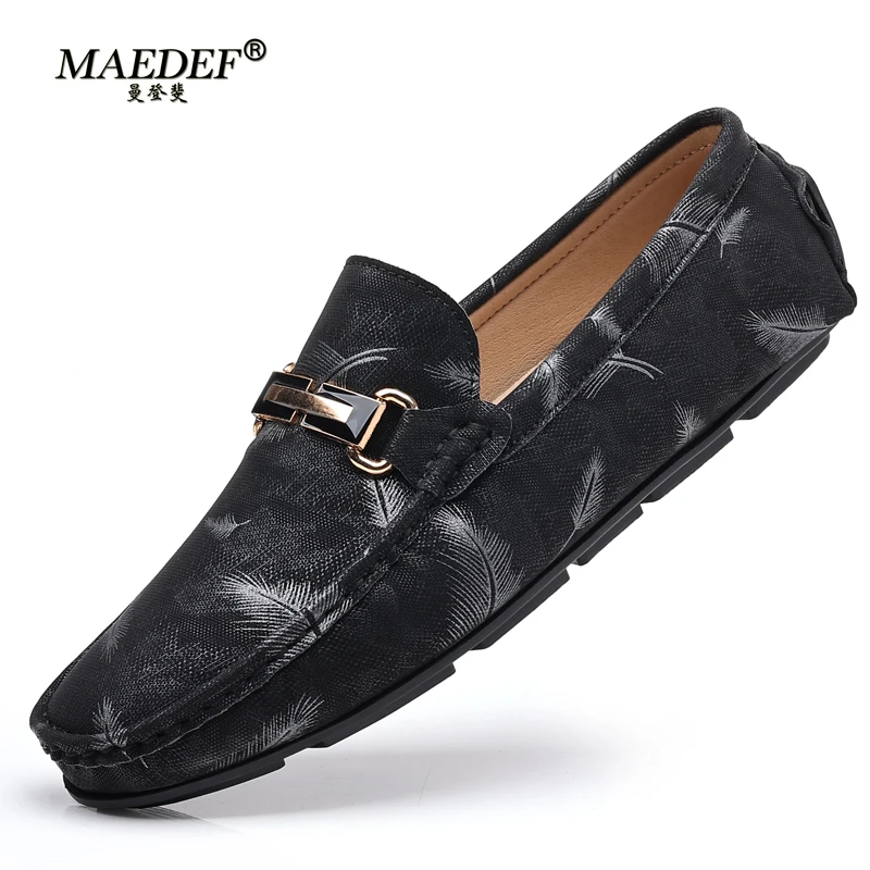 MAEDEF Brand Spring Summer Hot Sale Moccasins Men Loafers High Quality Leather Shoes Men Flats Lightweight Driving Shoes