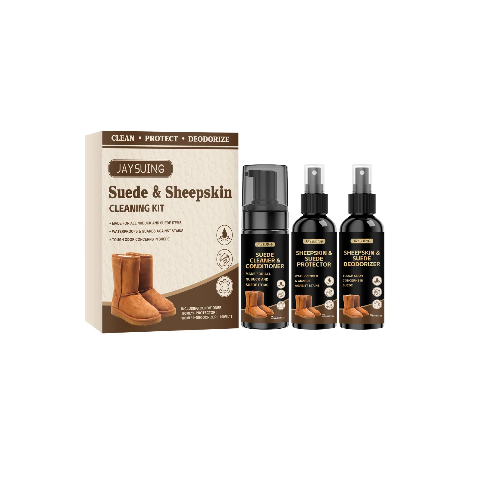 Shoe Care Set, Suitable For Suede And Nubuck Leather, Provides Gentle Cleaning And Stain Removal For Daily Shoe And Boot Care
