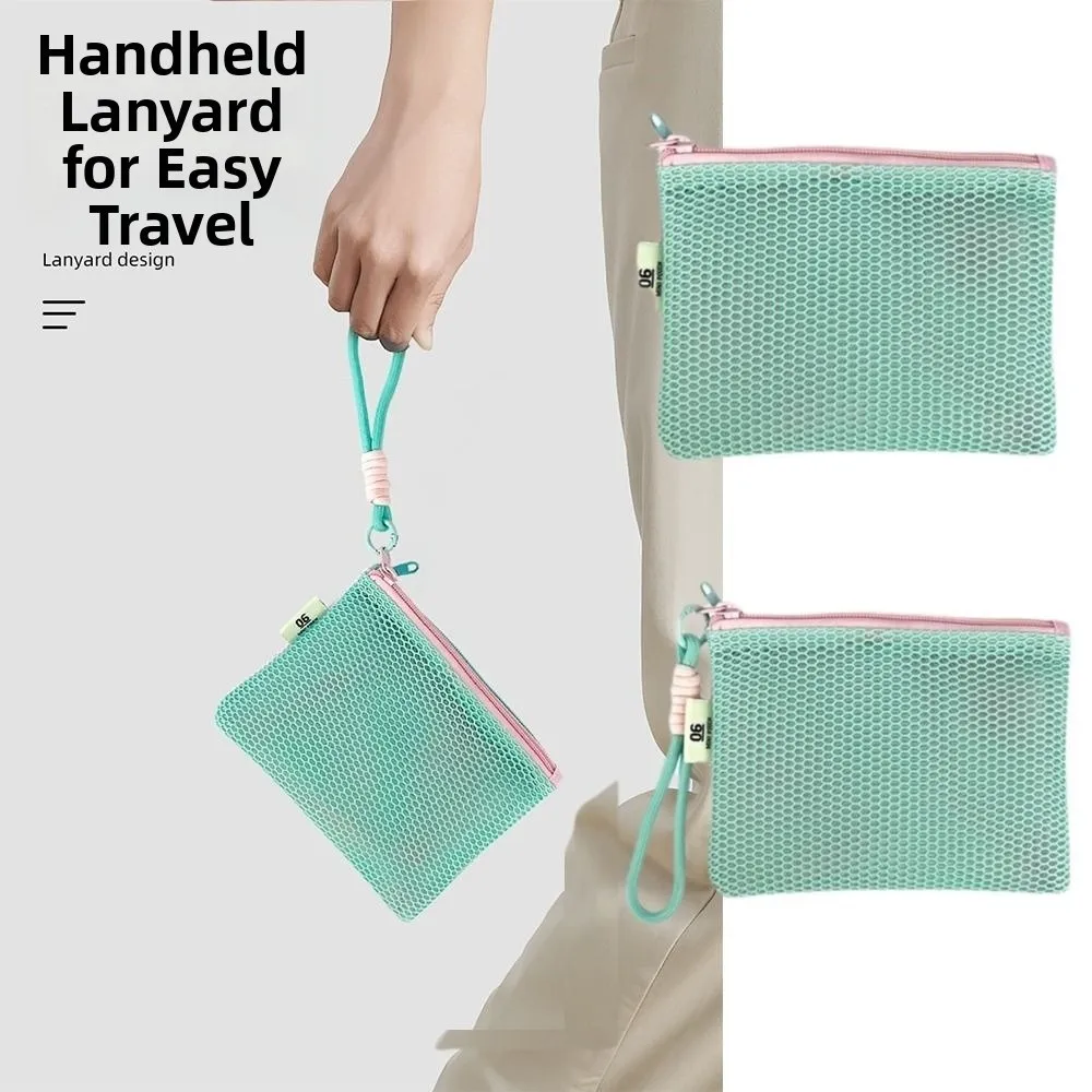 

Mesh Mesh Cosmetic Bag Portable Multifunctional Travel Storage Bag Double Layer Large Capacity Mesh Pencil Case