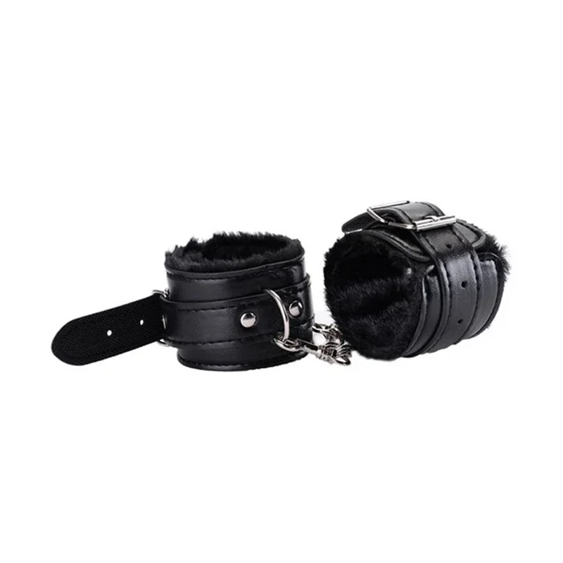 Menottes en peluche sexy en cuir PU pour femmes, bracelet de manchette de rinçage, accessoires sexuels cosplay, fétiche de jeu pour adultes, lingerie sexy